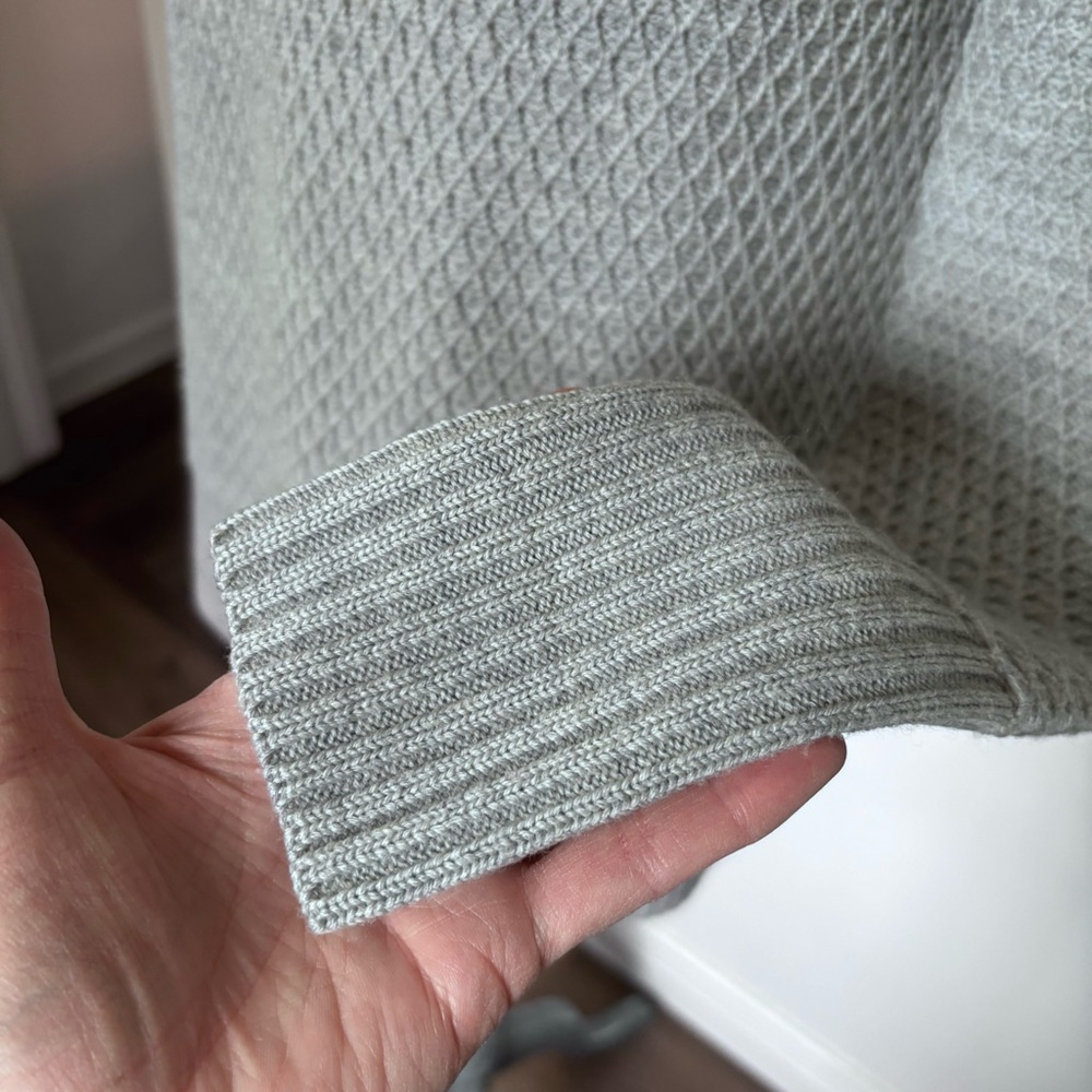 NOEL ASMAR Grey waffle knit wool turtleneck sweater XS - Picture 3 of 8